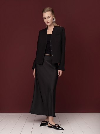 Черная атласная юбка Hecate