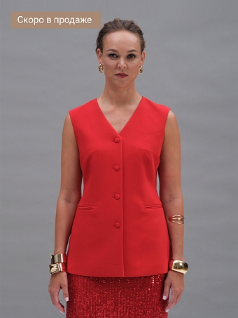 Красный удлиненный жилет Aphrodite