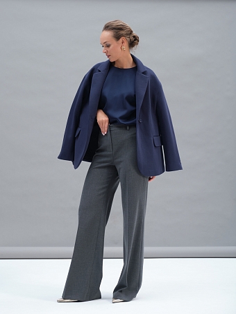 Синий атласный базовый топ