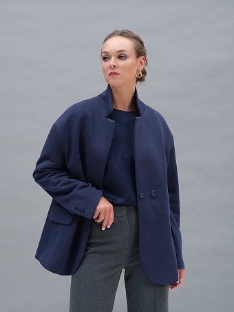 Синий жакет из футера